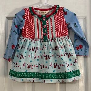 Matilda Jane Baby Girl Festive Multicolored Long Sleeve Dress